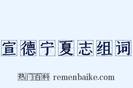 宣德宁夏志组词是什么意思的图片